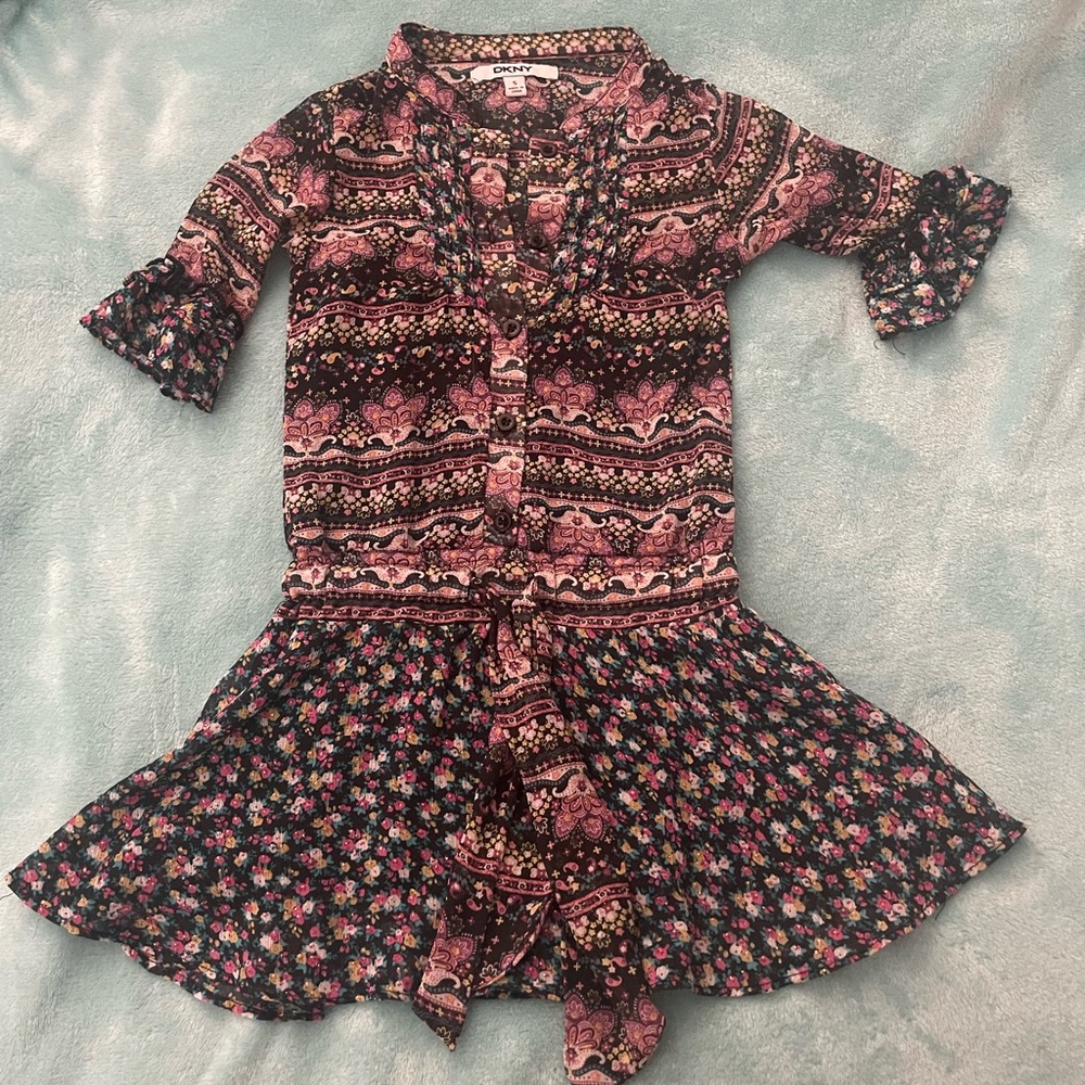 Brown floral dress for girl